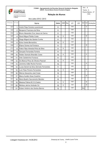 Relação de Alunos - Moodle da ESJCP