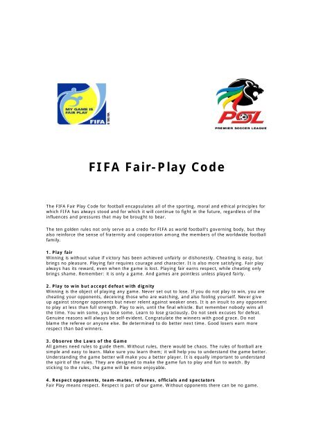 Fifa Fair Play Code Supersport - 