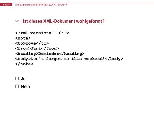XML Quiz