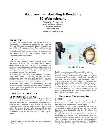 3D-Wahrnehmung - Universität Ulm