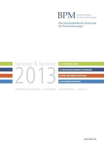 Services & Termine 2013 - BPM - Bundesverband der ...