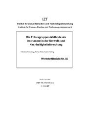 Die Fokusgruppen-Methode als Instrument in der Umwelt- und ... - IZT