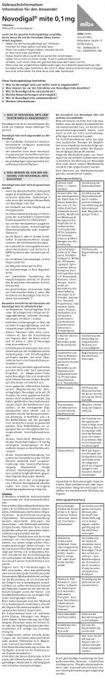 Novodigal® mite 0,1 mg - mibe GmbH Arzneimittel