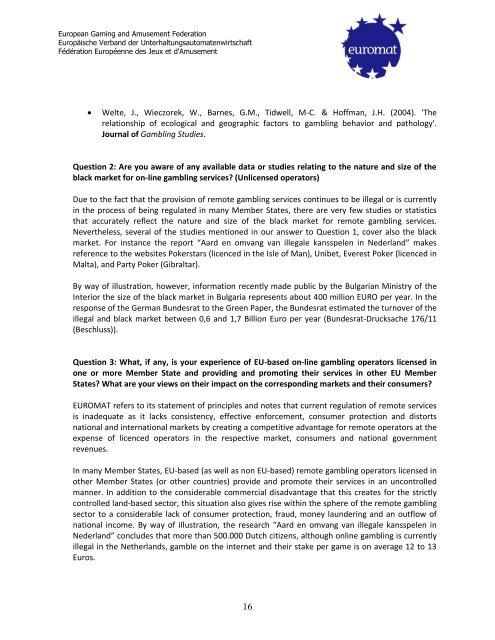 Proposed structure of the EUROMAT response to the ... - Jogo Remoto