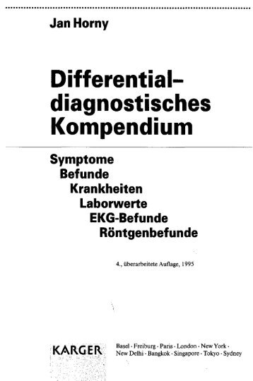 Jan Horny Differential- diagnostisches Kompendium Symptome ...