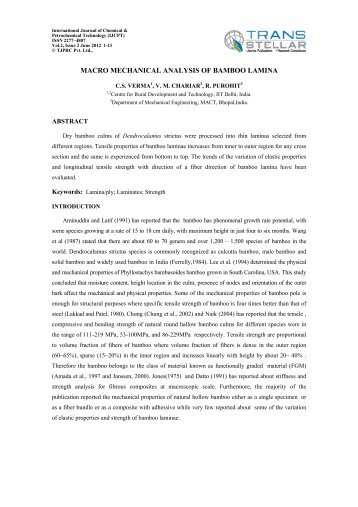 macro mechanical analysis of bamboo lamina - Indian Institute of ...