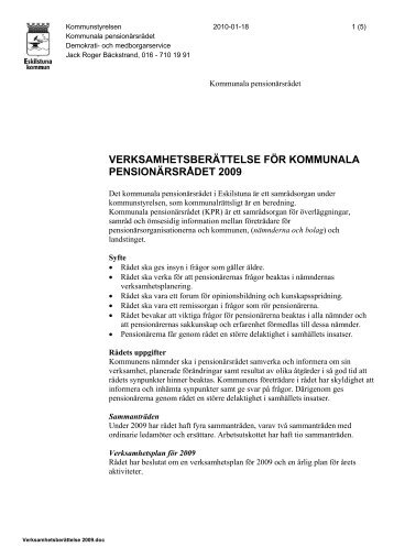 Verksamhetsberättelse 2009 - Eskilstuna kommun