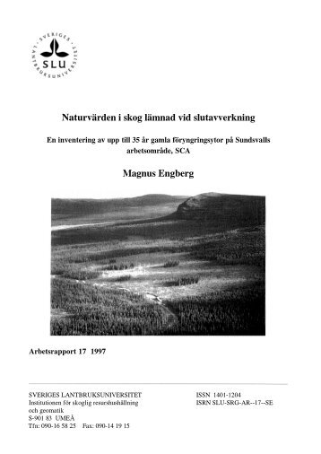 Naturvärden i skog lämnad vid slutavverkning Magnus Engberg