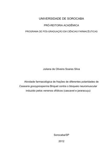 ATIVIDADE FARMACOLÓGICA DE FRAÇÕES DE DIFERENTES ...