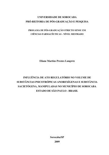 Influência de ato regulatório no volume de substâncias ...