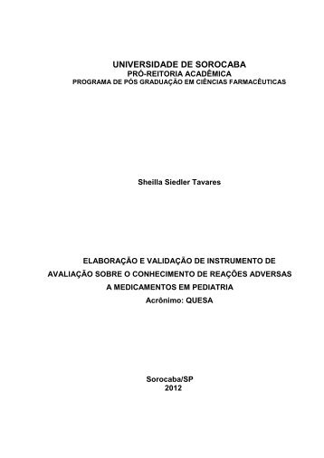 elaboração e validação de instrumento de avaliação sobre o ...