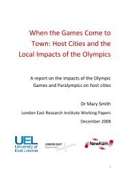 When the Games Come to Town - University of East London