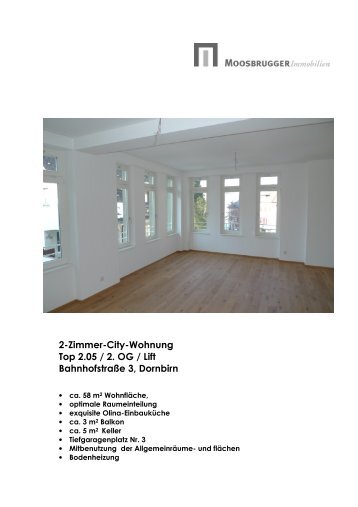2-Zimmer-City-Wohnung Top 2.05 / 2. OG / Lift Bahnhofstraße 3 ...