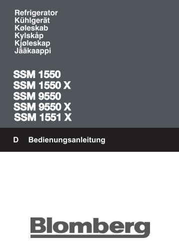 SSM 1550 SSM 1550 X SSM 9550 SSM 1551 X SSM ... - Blomberg