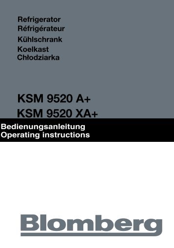 KSM 9520 A+ KSM 9520 XA+ - Blomberg
