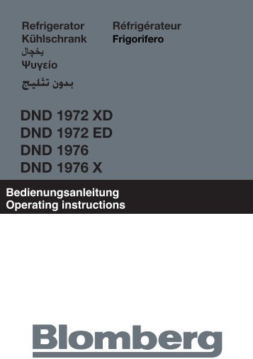 بدون تثليج DND 1972 XD DND 1972 ED DND 1976 ... - Blomberg