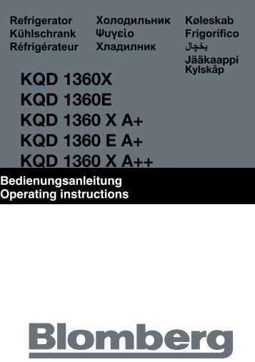 KQD 1360X KQD 1360E KQD 1360 X A+ KQD 1360 E ... - Blomberg