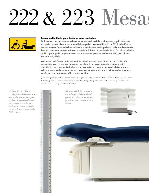222/223 Mesas de exame Barrier-Free™ - Medical Equipment Pros