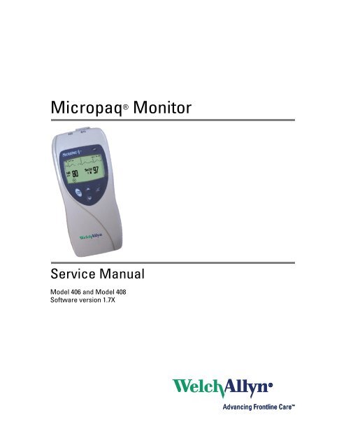 Service Manual, Micropaq Monitor - Welch Allyn