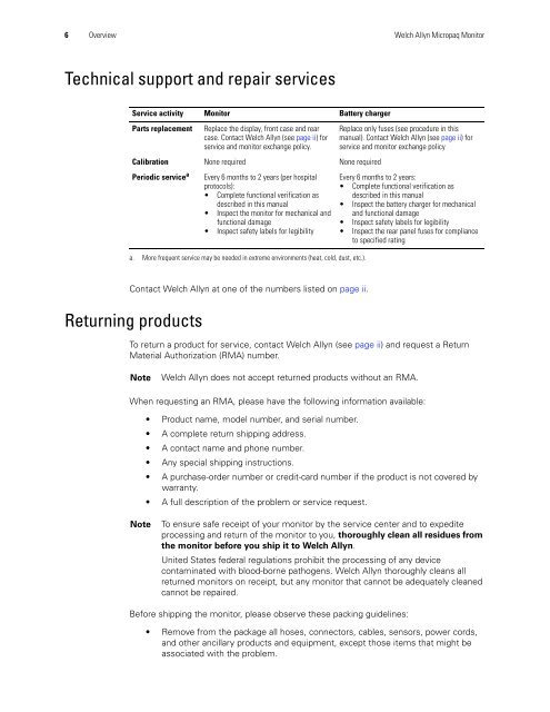 Service Manual, Micropaq Monitor - Welch Allyn