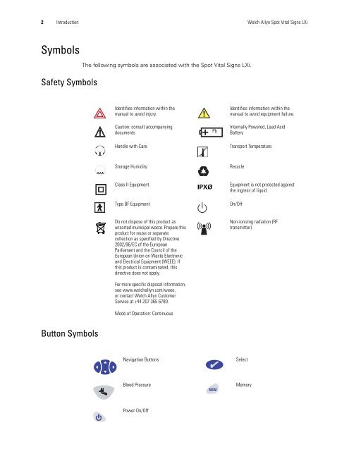 Spot Vital Signs LXi Directions for Use - Frank's Hospital Workshop