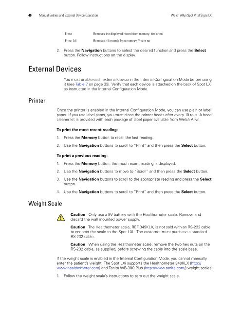 Spot Vital Signs LXi Directions for Use - Frank's Hospital Workshop