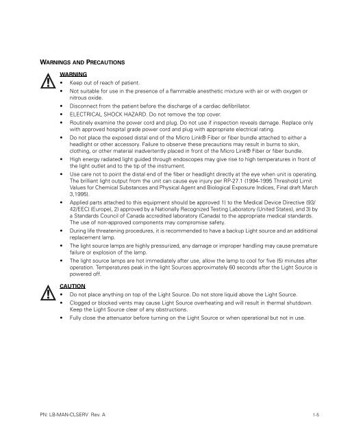 CL100 / CL300 Service Manual - Welch Allyn