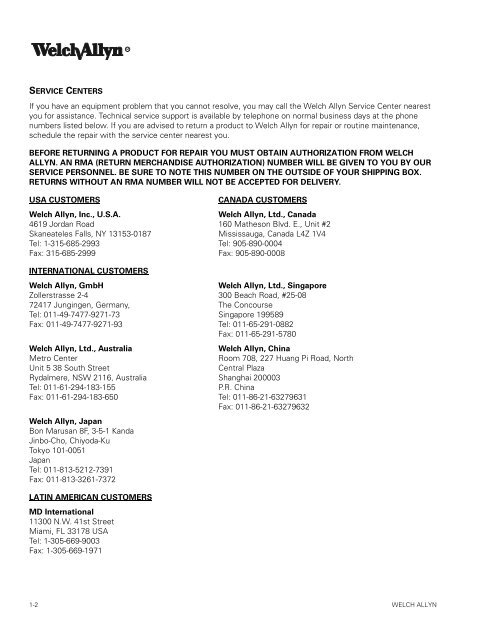 CL100 / CL300 Service Manual - Welch Allyn