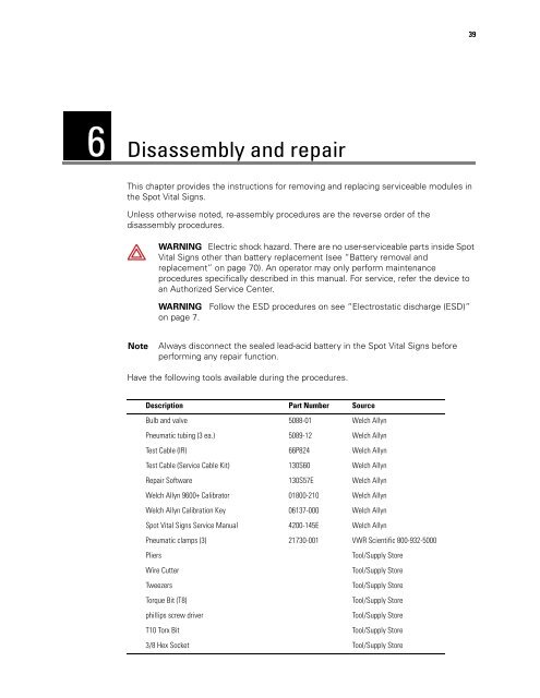 Spot Vital Signs Service Manual - Frank's Hospital Workshop