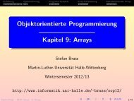 Arrays - Martin-Luther-Universität Halle-Wittenberg