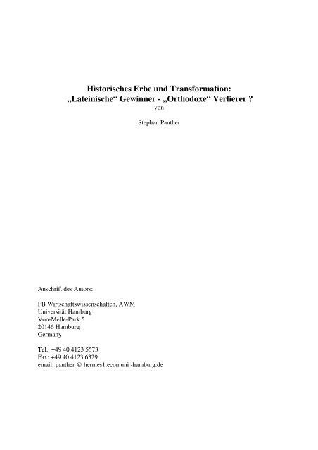 Historisches Erbe und Transformation: „Lateinische“ Gewinner ...