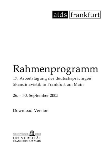 Rahmenprogramm (.pdf) - Goethe-Universität