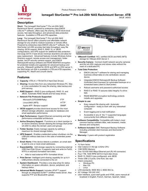 Iomega storcenter ix4 200d