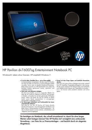 PSG Consumer 1C11 HP Notebook Datasheet