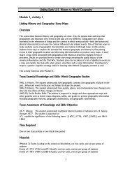 Linking Early U.S. History to World Geography Module 1, Activity 1 ...