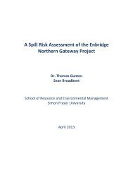 A Spill Risk Assessment of the Enbridge Northern Gateway Project