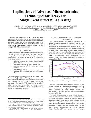 (SEE) Testing - Radiation Effects & Analysis Home Page - NASA