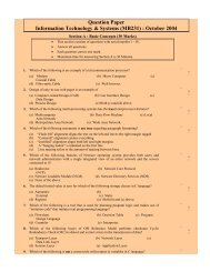 Question Paper Information Technology & Systems - Careergyaan.org