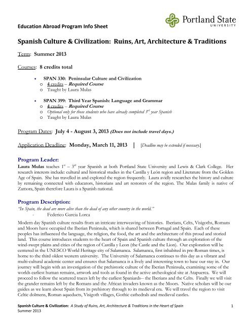 Spanish Culture & Civilization - Office of International Affairs ...