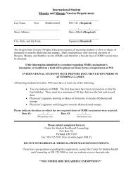 International Student Measles and Mumps Vaccine Requirement