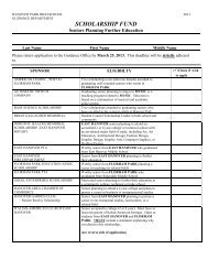 scholarship bulletin - Hanover Park High School