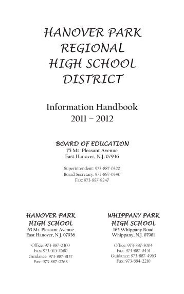 Information Handbook - Whippany Park High School