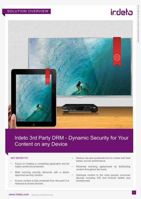 Dynamic Security for Your Content on any Device - Irdeto