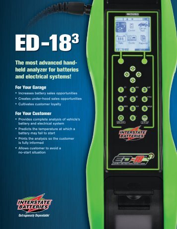 held analyzer for batteries and electrical systems! - Interstate Dealers