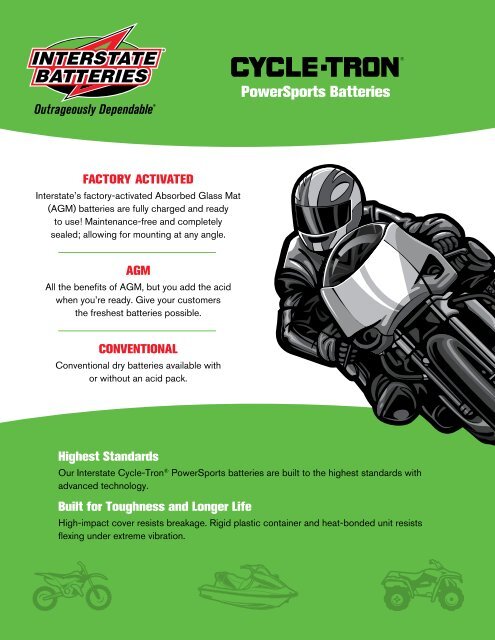 PowerSports Batteries Factory activated - Interstate Dealers