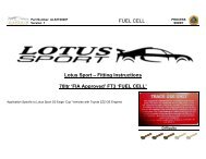 FUEL CELL Lotus Sport – Fitting Instructions 70ltr 'FIA ... - lotus elise