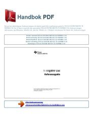 Bruker manual TEXAS INSTRUMENTS TI-NSPIRE ... - HANDBOK PDF