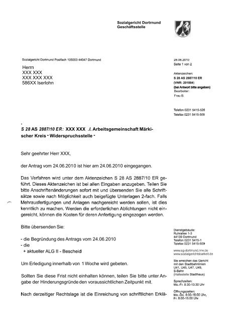 Muster Nr 1 Eingangsbest tigung GLHW