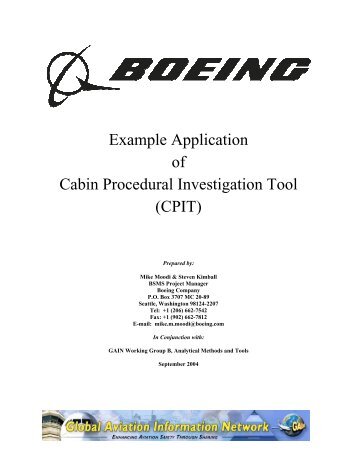Example Application of Cabin Procedural Investigation Tool (CPIT)