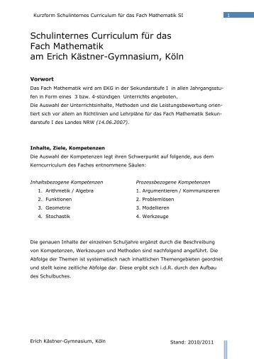 Mathematik - Erich-Kästner-Gymnasium